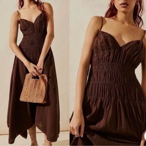 NWOT Free People, Verbena Midi, Large in Chocolate